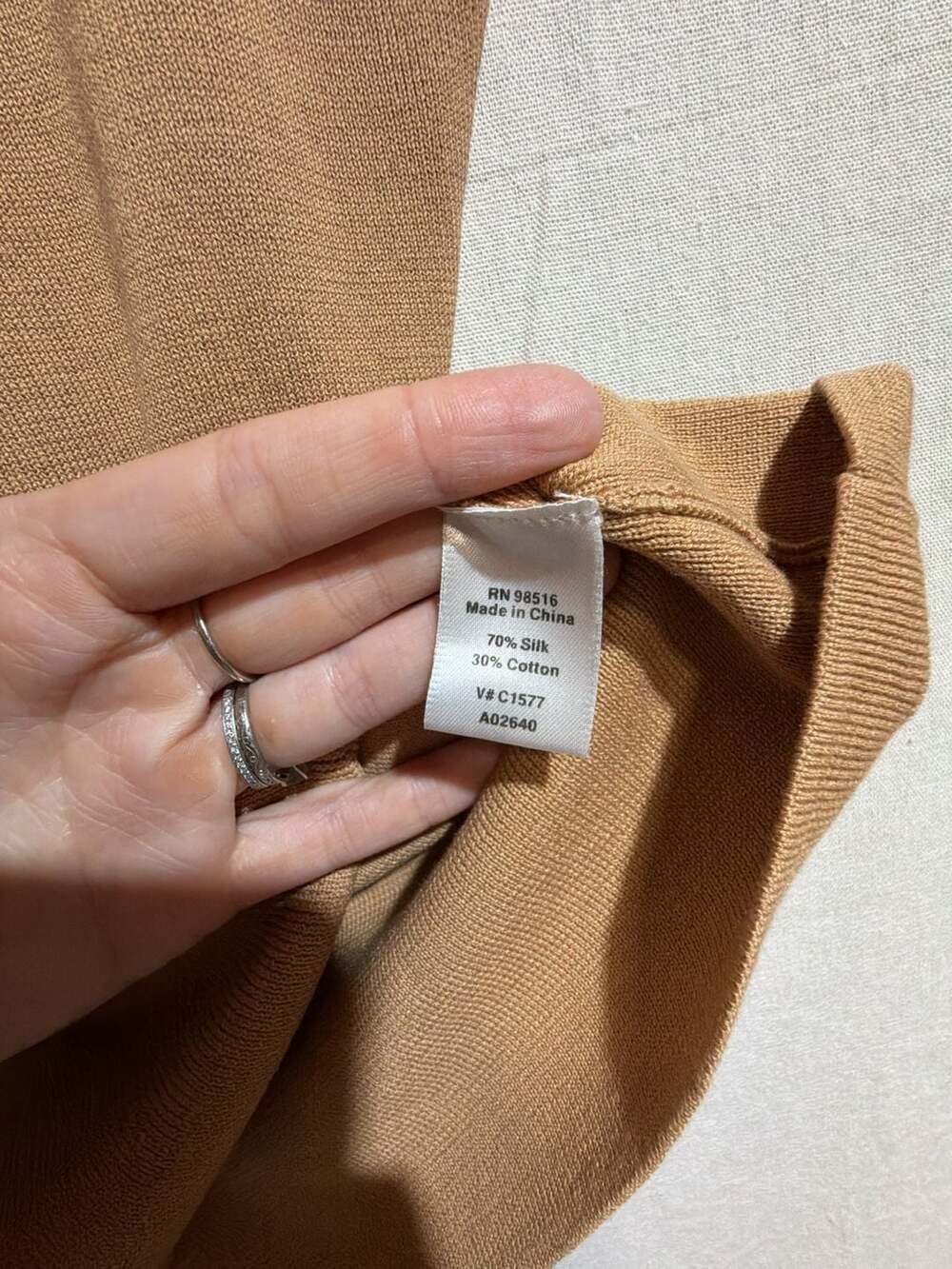 Coldwater Creek Brown Silk Blend Knit Sleeveless Tank Top Medium - Picture 3 of 4